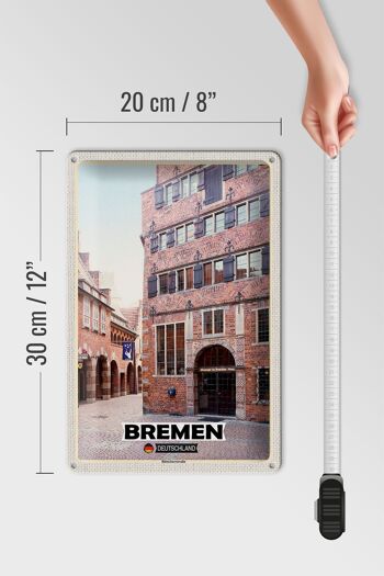 Plaque en tôle villes Brême Allemagne Bremerhaven 20x30cm 4