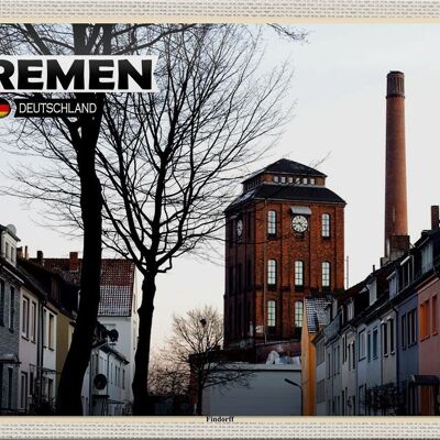 Cartel de chapa ciudades Bremen Alemania Fábrica Findorff 30x20cm