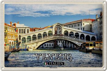 Signe en étain voyage venise italie pont du Rialto 30x20cm 1