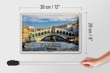 Signe en étain voyage venise italie pont du Rialto 30x20cm 4
