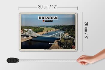 Panneau en étain Villes Pont de Dresde Blue Wonder 30x20cm 4