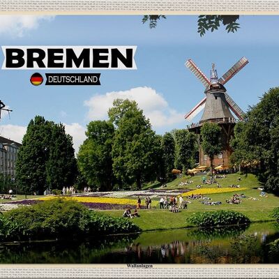 Cartel de chapa ciudades Bremen Alemania Überseestadt 30x20cm