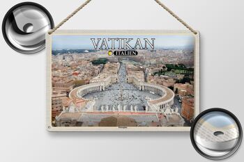Panneau de voyage en étain, Vatican, italie, architecture de la place saint-pierre, 30x20cm 2
