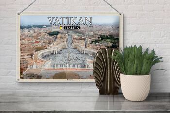 Panneau de voyage en étain, Vatican, italie, architecture de la place saint-pierre, 30x20cm 3