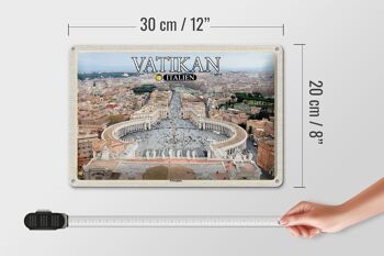 Panneau de voyage en étain, Vatican, italie, architecture de la place saint-pierre, 30x20cm 4