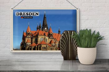 Panneau en étain villes Dresde Allemagne Ganisonskirche 30x20cm 3