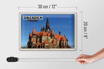 Panneau en étain villes Dresde Allemagne Ganisonskirche 30x20cm 4