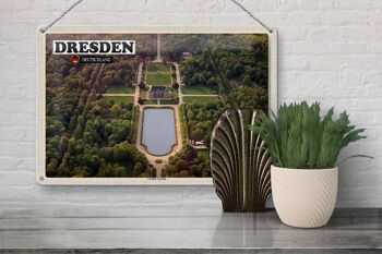 Panneau en étain villes Dresde Allemagne grand jardin 30x20cm 3