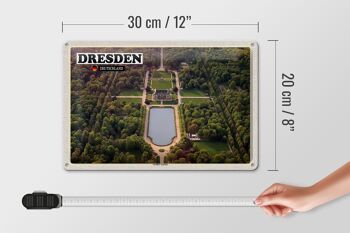 Panneau en étain villes Dresde Allemagne grand jardin 30x20cm 4