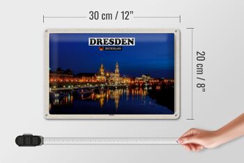 Plaque en tôle villes Dresde Allemagne rives de l'Elbe 30x20cm 4