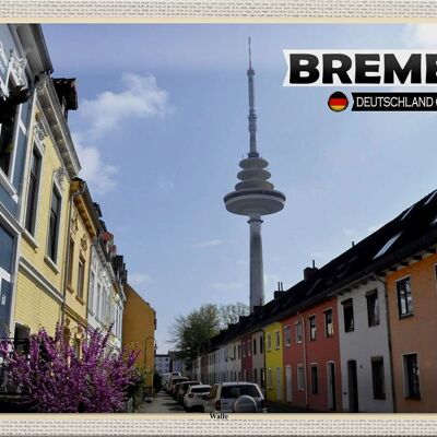 Cartel de chapa ciudades de Bremen Alemania Wallanlagen 30x20cm