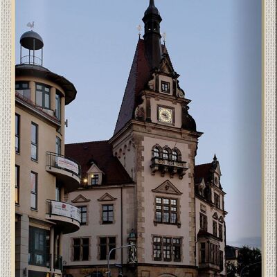 Cartel de chapa ciudades Dresde Alemania ayuntamiento Plauen 20x30cm