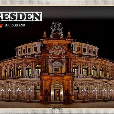 Cartel de chapa ciudades Dresde Suiza sajona 30x20cm