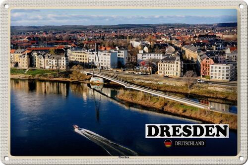 Blechschild Städte Dresden Deutschland Pieschen 30x20cm