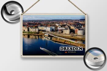 Plaque en tôle villes Dresde Allemagne Pieschen 30x20cm 2