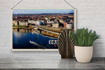 Plaque en tôle villes Dresde Allemagne Pieschen 30x20cm 3