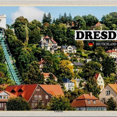 Cartel de chapa ciudades Dresde Alemania Loschwitz 30x20cm