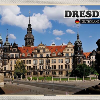 Blechschild Städte Dresden Residenzhaus Skulptur 30x20cm