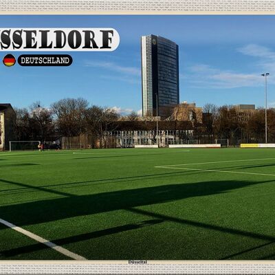 Targa in metallo città Düsseldorf Düsseltal campo da calcio 30x20 cm