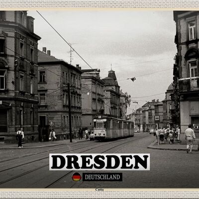 Cartel de chapa ciudades Dresde Alemania Cotta 30x20cme