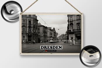 Plaque en tôle villes Dresde Allemagne Cotta 30x20cme 2