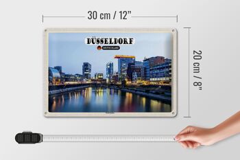 Plaque en tôle villes Düsseldorf média port architecture 30x20cm 4