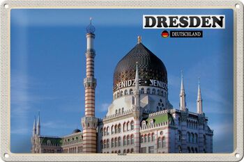 Panneau en étain 30x20cm, architecture de Dresde, Yenidze, Saxe, Allemagne 1