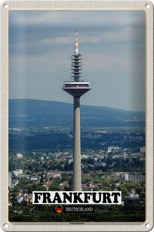 Blechschild Städte Frankfurt Europaturm Ausblick 30x20cm