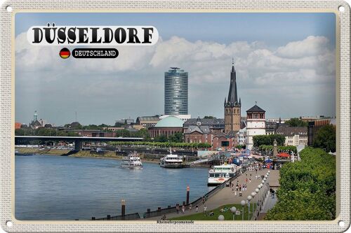 Blechschild Städte Düsseldorf Rheinuferpromenade 30x20cm