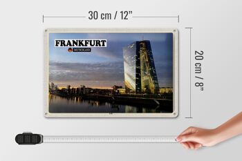 Panneau en étain villes Francfort Allemagne BCE nouveau bâtiment 30x20cm 4