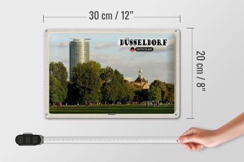 Plaque en tôle villes Düsseldorf Rheinpark nature 30x20cm 4