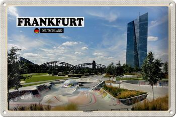 Panneau en étain villes Frankfurt Harbour Park Skater Park 30x20cm 1