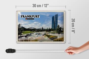 Panneau en étain villes Frankfurt Harbour Park Skater Park 30x20cm 4
