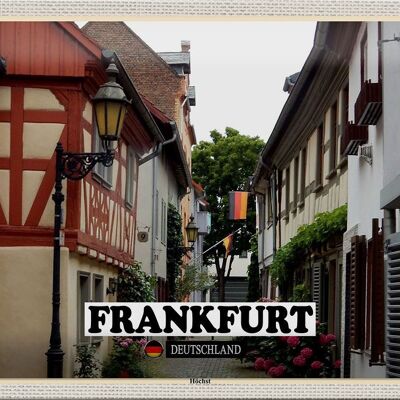 Cartel de chapa ciudades Frankfurt Alemania Höchst 30x20cm