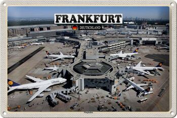 Plaque en tôle Villes Aéroport de Francfort 30x20cm 1