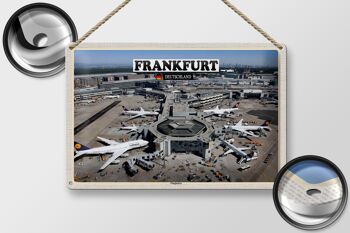 Plaque en tôle Villes Aéroport de Francfort 30x20cm 2