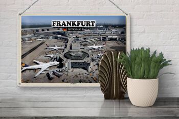 Plaque en tôle Villes Aéroport de Francfort 30x20cm 3