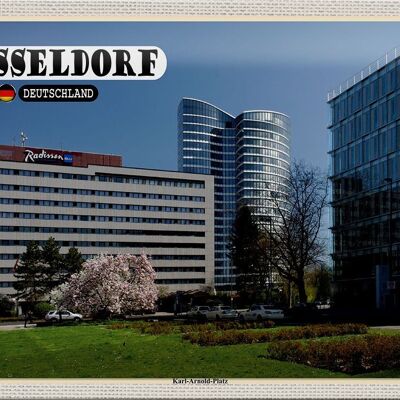 Cartel de chapa ciudades Düsseldorf Karl-Arnold-Platz 30x20cm