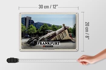 Plaque en tôle villes Francfort station de métro Bockenheim 30x20cm 4