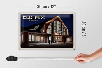 Panneau en étain villes Hambourg Deichtorhallen art 30x20cm 4
