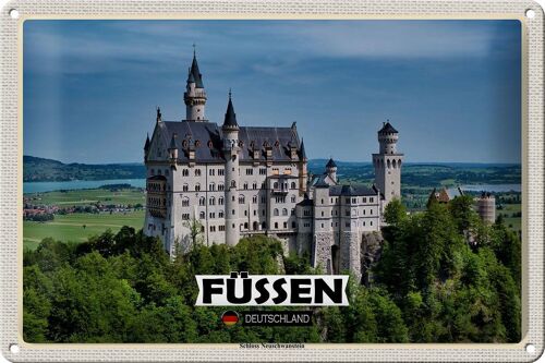Blechschild Städte Füssen Schloss Neuschwanstein 30x20cm