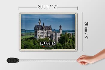 Plaque en tôle Villes Füssen Château de Neuschwanstein 30x20cm 4