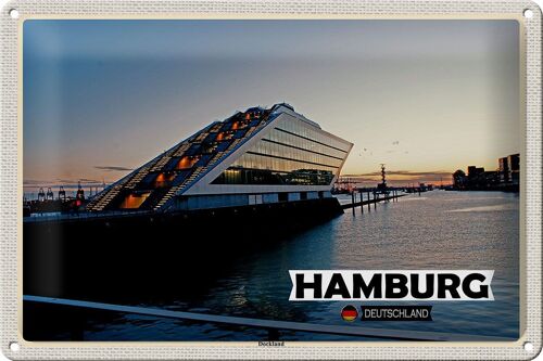 Blechschild Städte Hamburg Dockland Architektur 30x20cm