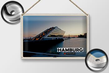 Plaque en tôle Villes Hambourg Architecture Dockland 30x20cm 2