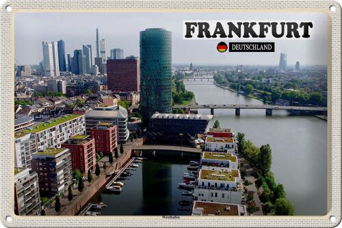 Blechschild Städte Frankfurt Deutschland Westhafen 30x20cm
