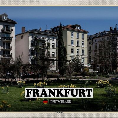 Cartel de chapa Ciudades Frankfurt Nordend Park Edificio 30x20cm