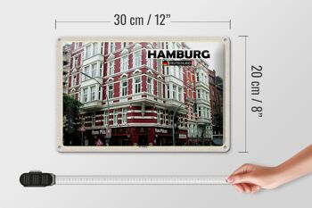 Panneau en étain villes Hambourg St. Georg vieille ville 30x20cm 4