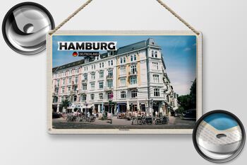 Plaque en tôle villes Hambourg Sternschanze vieille ville 30x20cm 2