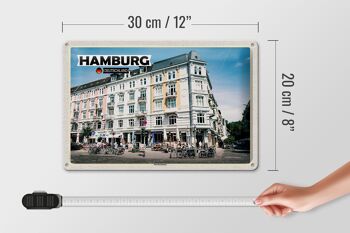 Plaque en tôle villes Hambourg Sternschanze vieille ville 30x20cm 4