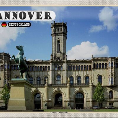Cartel de chapa ciudades Hannover Universidad Leibniz 30x20cm